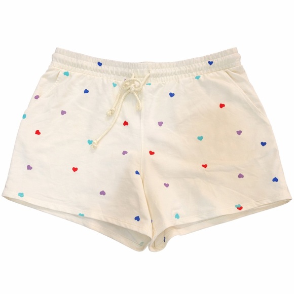 Wildfox Pants - Wildfox Oatmeal Heart Print Lounge Shorts L NWOT